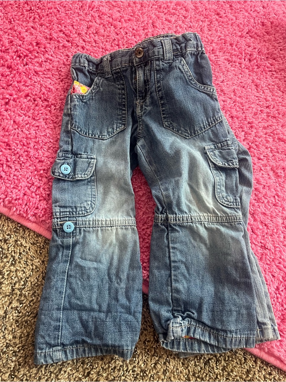 Wrangler Girls Denim Cargo Jeans - Blue
